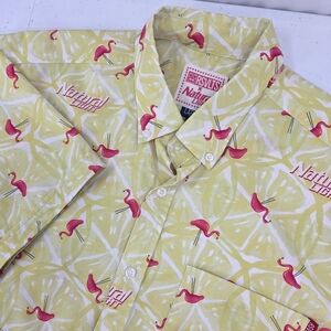 RSVLTS Natural Light Button Up Shirt Naturdays Flamingo Party Men's Size Large.